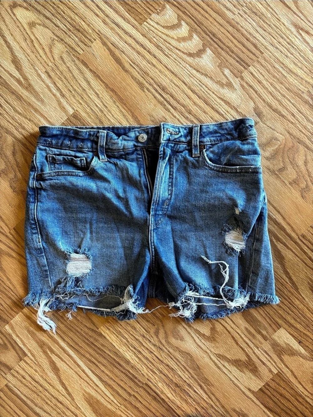 American Eagle Outfitters Distressed Blue Jean Shorts